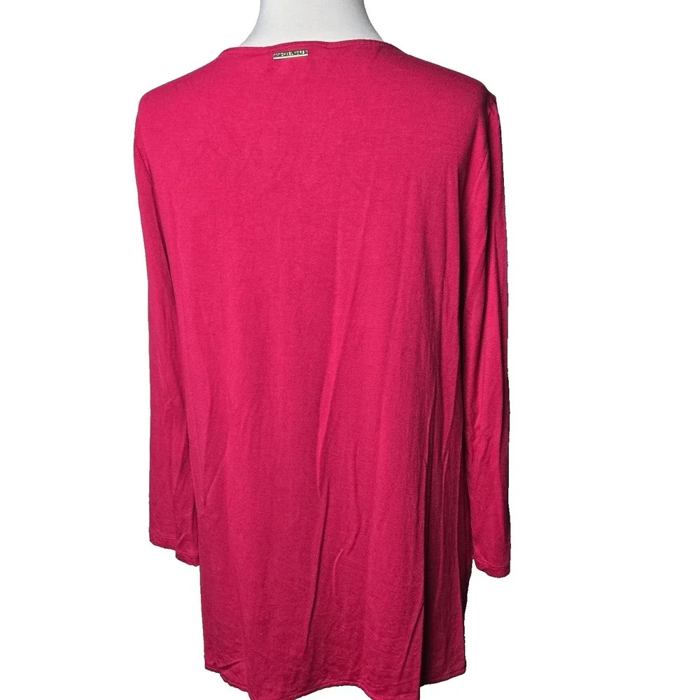 MK Michael Kors Rose Red Contrast Blouse Medium - Picture 3 of 6